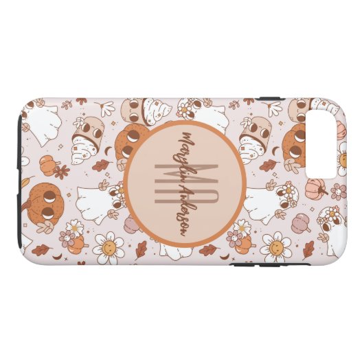 HALLOWEEN RETRO GROOVY PUMPKINS AND GHOSTS Case-Mate iPhone CASE (Achterkant (Horizontaal))