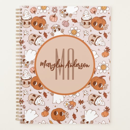 HALLOWEEN RETRO GROOVY PUMPKINS AND GHOSTS PLANNER (Voorkant)