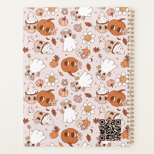 HALLOWEEN RETRO GROOVY PUMPKINS AND GHOSTS PLANNER (Achterkant)