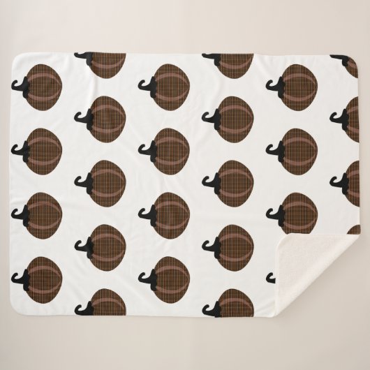 Halloween Retro Heart Pumpkins Sherpa Deken (Voorkant (horizontaal))