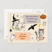Halloween Retro Humor Faboolous Custom Name Briefkaart (Voorkant / Achterkant)
