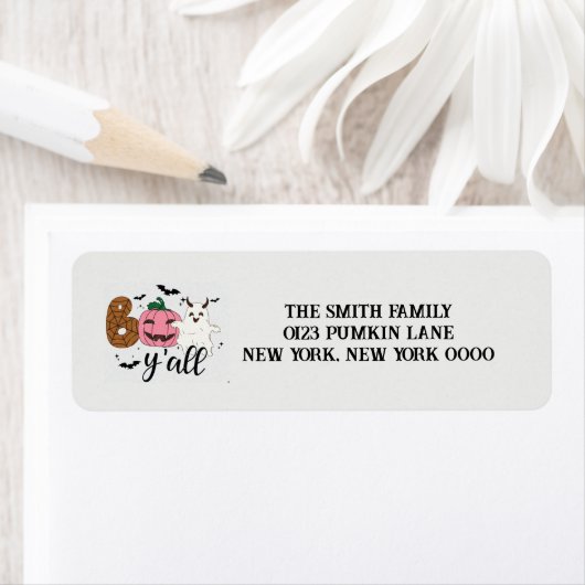 Halloween Retro Retro adreslabel Etiket (Insitu)