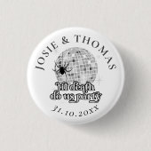 Halloween Retro Spinnen & Disco Bal Bruiloft Ronde Button 3,2 Cm (Voorkant)