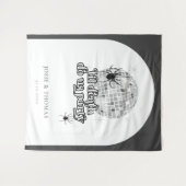 Halloween Retro Spinnen & Disco Bal Bruiloft Wandkleed (Voorkant (horizontaal))