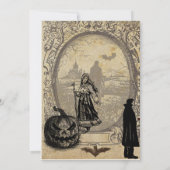 Halloween retro vampier heksen kaart (Achterkant)