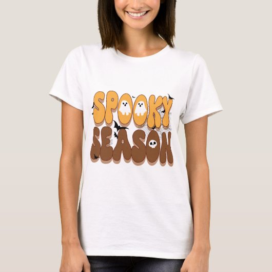 Halloween Retro Vibes | Spooky Seizoen T-shirt (Voorkant)