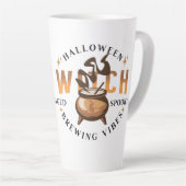 Halloween Retro Witch Brewing Latte Mok (Rechterhoek)