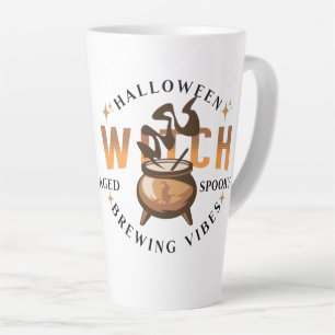 Halloween Retro Witch Brewing Latte Mok