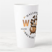 Halloween Retro Witch Brewing Latte Mok (Voorkant)