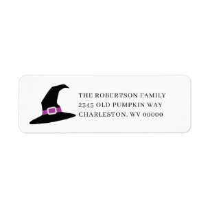 Halloween Return Address Witch Pet Etiket