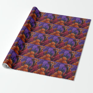 Halloween Rhodesian Ridgeback Vampier Pompoenen Cadeaupapier