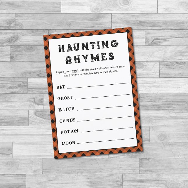 Halloween Rhyming Words Spel Halloween Party (Creator heeft geüpload)
