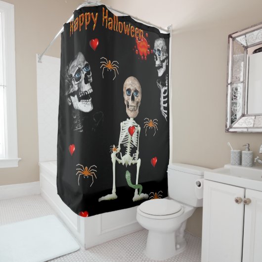 Halloween rideau de douche Happy Halloween (En situation)