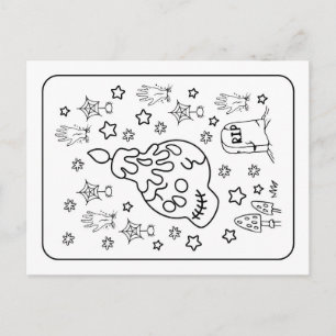 Halloween RIP Spooky Candle Skull Colour Briefkaart