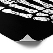 Halloween Rock Hand Sign Skeleton Rock N Roll Symb Poster (Hoek)