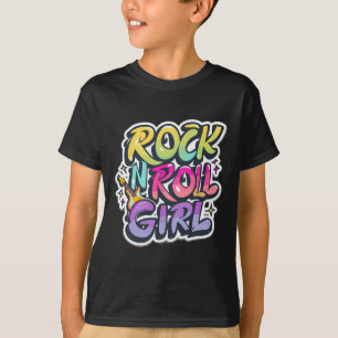 Halloween Rock N Roll Meisje Retro Kostuum Graffit T-shirt