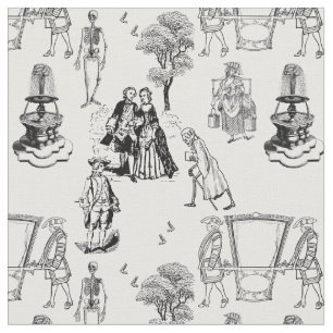 halloween rococo baroque skelet toile skop stof