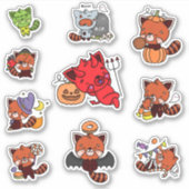 Halloween Rode Panda Sticker (Voorkant)