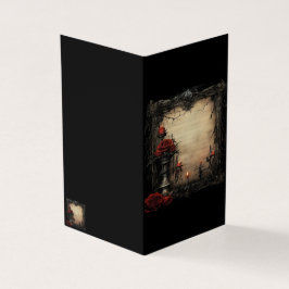 Halloween rode roos met kaarsen kaart