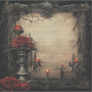 Halloween rode roos met kaarsen sticker