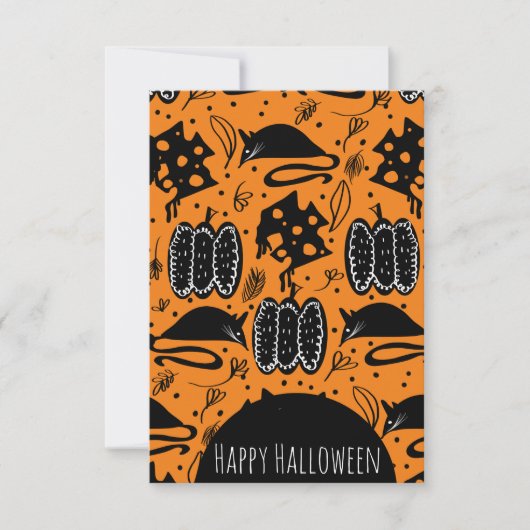 Halloween Rodents Mouse Cheese Birthday Pattern Kaart (Voorkant)
