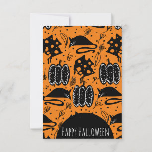 Halloween Rodents Mouse Cheese Birthday Pattern Kaart