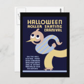 Halloween roller skateval briefkaart (Voorkant / Achterkant)