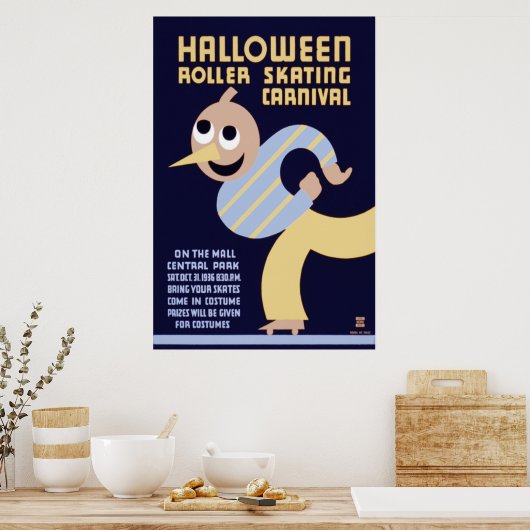 Halloween Roller Skating Carnaval Poster (Keuken)