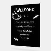Halloween Romantique Noir & Blanc Mariage Bienvenu (Angle)