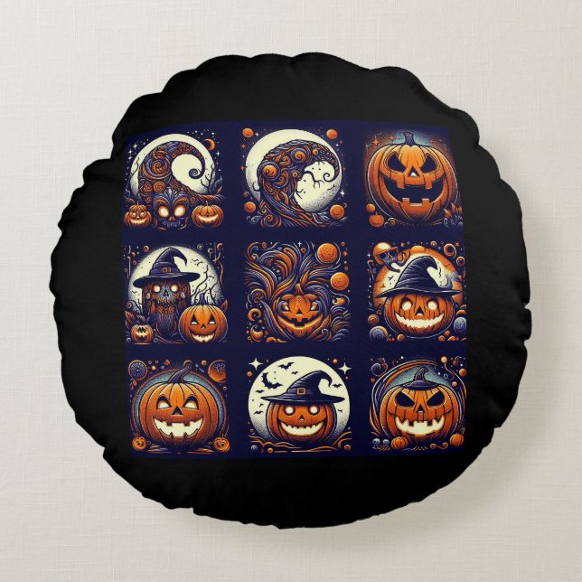 Halloween Rond Kussen (Voorkant)
