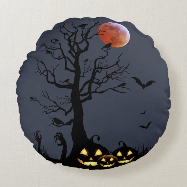 Halloween Rond Kussen (Voorkant)