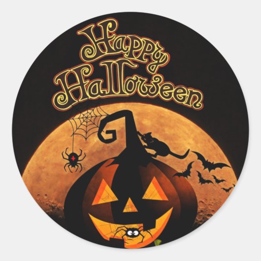 Halloween Ronde Sticker (Voorkant)