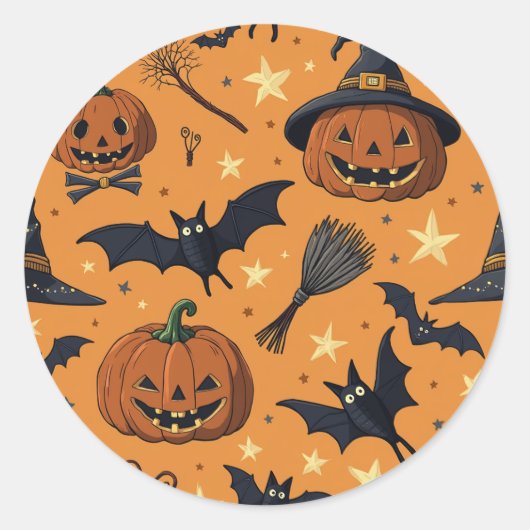 Halloween Ronde Sticker (Voorkant)