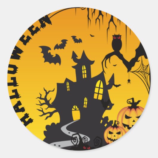 Halloween Ronde Sticker (Voorkant)