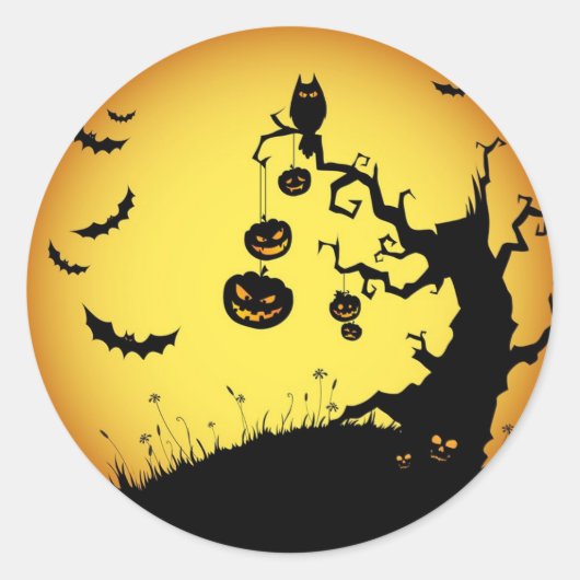 Halloween Ronde Sticker (Voorkant)
