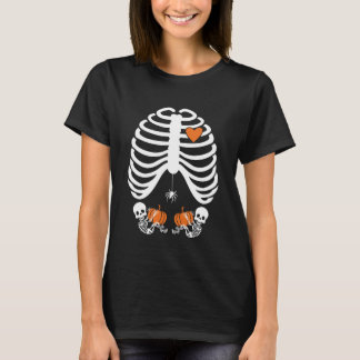 Halloween Röntgenfoto Zwangerschap Verwacht Tweeli T-shirt