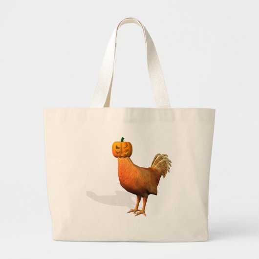 Halloween Rooster Grote Tote Bag (Voorkant)