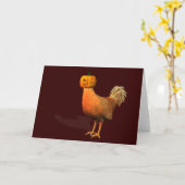 Halloween Rooster Kaart (Gele Bloem)