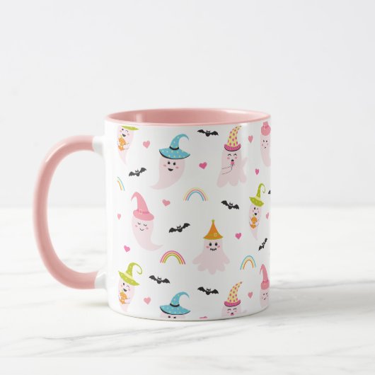Halloween rose Éffrayant mignonne Ghost Mug (Gauche)