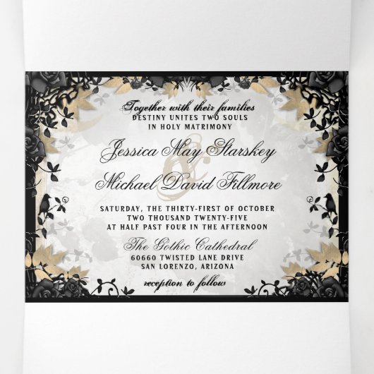 Halloween Rose élégant "avec" non MENU (Intérieur au milieu)