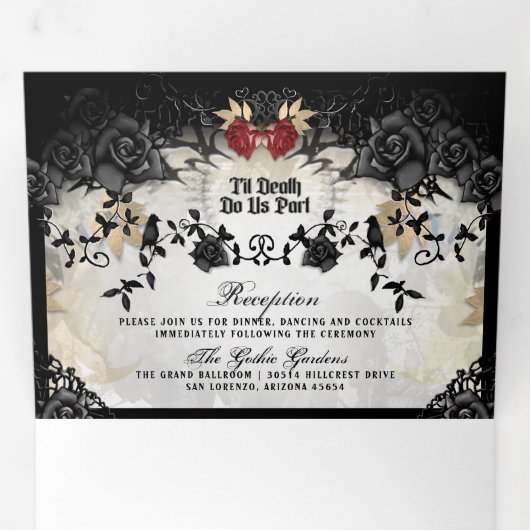 Halloween Rose élégant "avec" non MENU (Intérieur en premier)