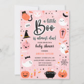 Halloween rose et orange - Invitation Baby shower (Devant)