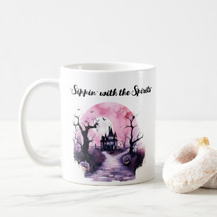 Halloween rose Mug mignonne Éffrayant, Maison hant