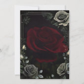 Halloween Rose noir Faire-part de mariage gothique (Dos)