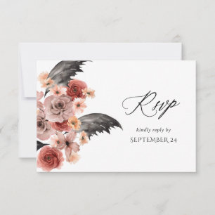 Halloween Rose & Noir Floral avec réponse pour rep