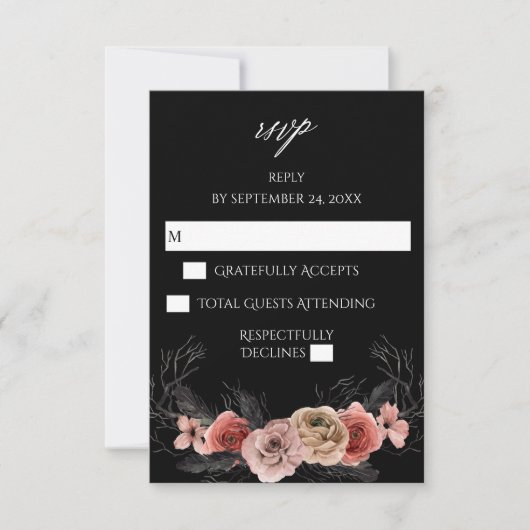 Halloween Rose & Noir Floral - B pas de réponse de (Devant)