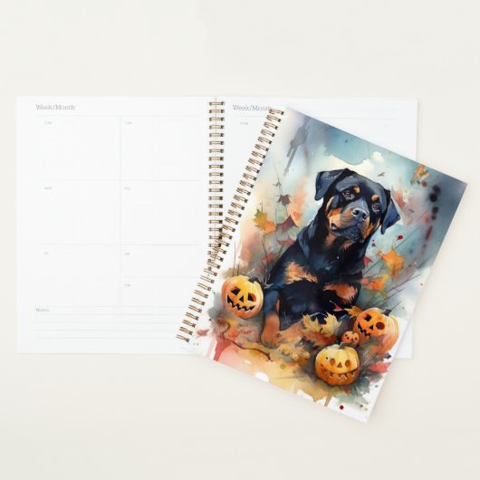 Halloween Rottweiler avec la peur Citrouille (Devant avec enveloppe)