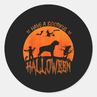 Halloween Rottweiler Hond Grappig Enge Kostuum Lov Ronde Sticker