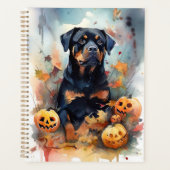 Halloween Rottweiler met pompoenen eng Planner (Voorkant)