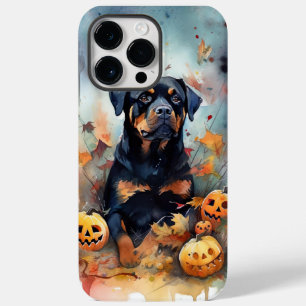 Halloween Rottweiler met Pompoenen Schrikbarend Case-Mate iPhone 14 Pro Max Hoesje